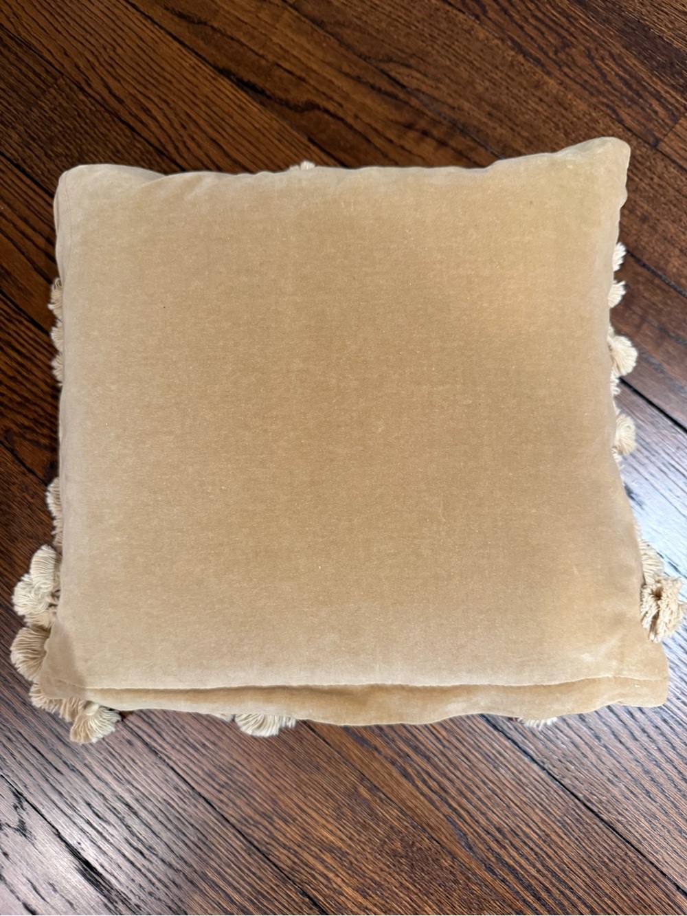Floral Needlepoint Tassel Throw Pillow - Cream, Multicolor - Picture 3 of 4